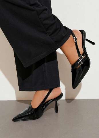 SHEIN Туфли слингбеки черный з искусственная кожа, китай — лето (337833884)