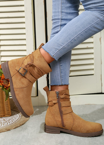 Осенние ботинки SHEIN с пряжкой тканевые, из искусственной замши