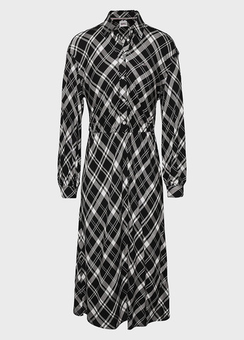 Чорно-білий повсякденний сукня сукня-сорочка Tommy Jeans в клітинку