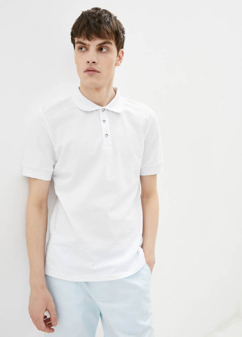 Белая футболка-поло для мужчин Promin однотонная