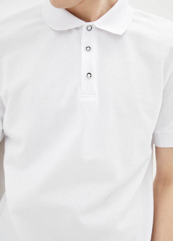 Белая футболка-поло для мужчин Promin однотонная