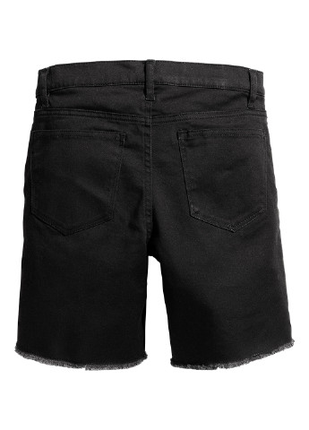 Шорты H&M однотонные чёрные джинсовые