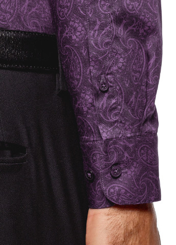 Фиолетовая кэжуал рубашка с рисунком Oodji с длинным рукавом