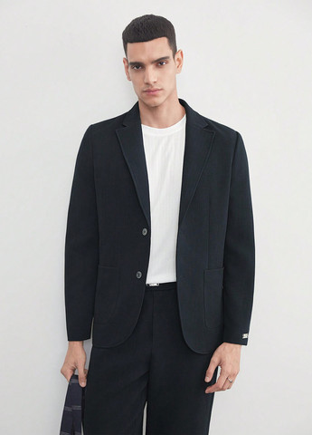 Чорний демісезонний костюм (піджак, штани) брючний SHEIN