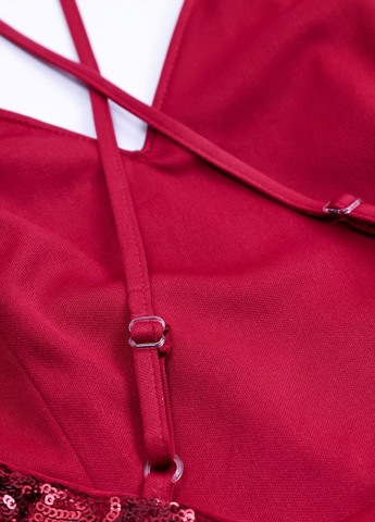 Бордова коктейльна сукня кльош SHEIN однотонна