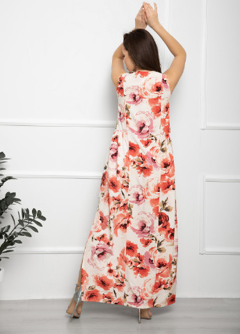 Комбінована повсякденний сукня жіноча ISSA PLUS з квітковим принтом