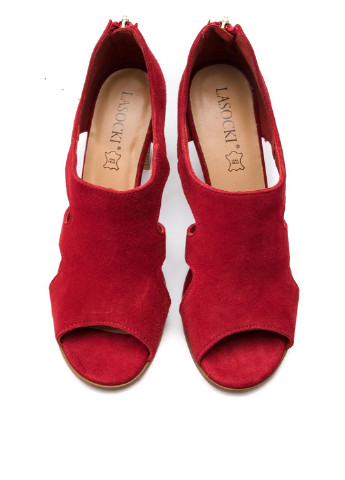 Красные сандалі 2610-01 Lasocki на молнии с металлическими вставками