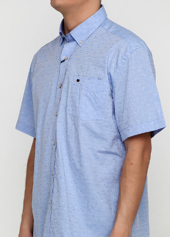 Голубой кэжуал рубашка с рисунком Romano Botta с коротким рукавом