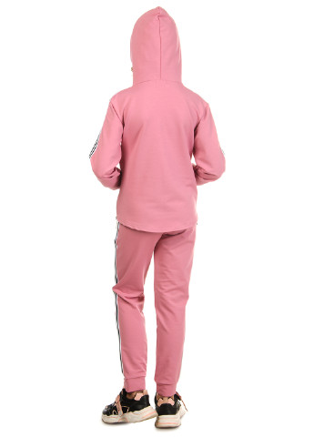 Розовый демисезонный костюм (худи, брюки) брючный ViDa