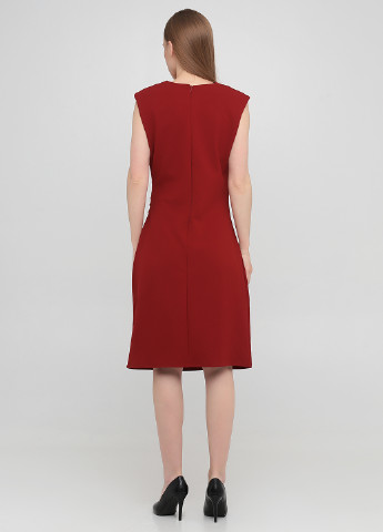 Бордовое кэжуал платье футляр H&M однотонное