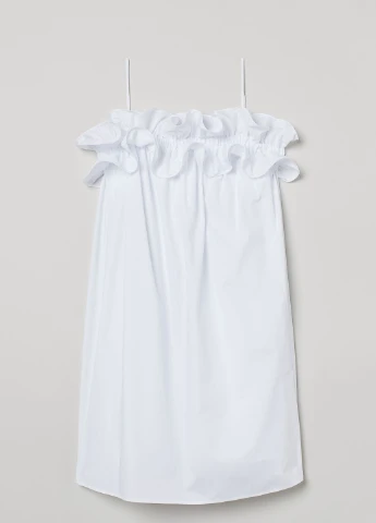 Белое кэжуал платье H&M однотонное