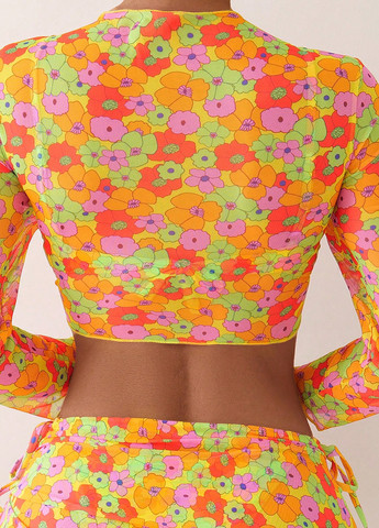 Комбінований літній купальник (ліф, трусики, топ, спідниця) балконет, роздільний SHEIN