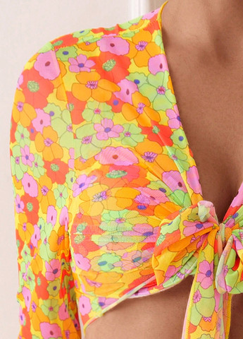 Комбінований літній купальник (ліф, трусики, топ, спідниця) балконет, роздільний SHEIN