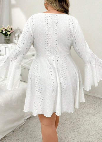 Білий домашній сукня кльош SHEIN однотонна