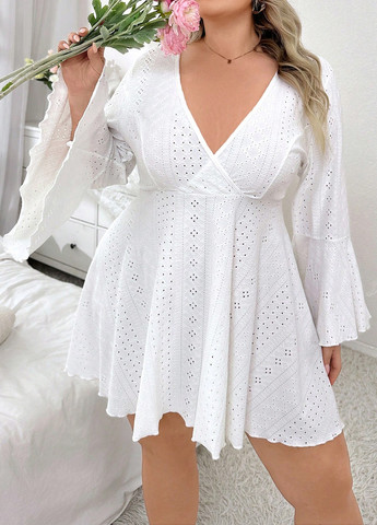 Білий домашній сукня кльош SHEIN однотонна