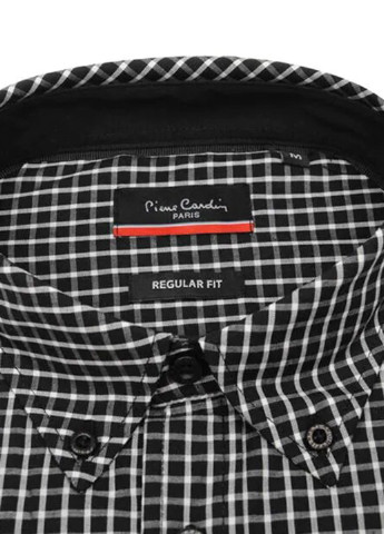 Черно-белая кэжуал рубашка с абстрактным узором Pierre Cardin