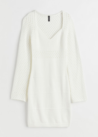 Белое кэжуал платье H&M однотонное