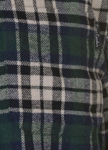 Темно-синяя кэжуал рубашка в клетку Pierre Cardin с длинным рукавом