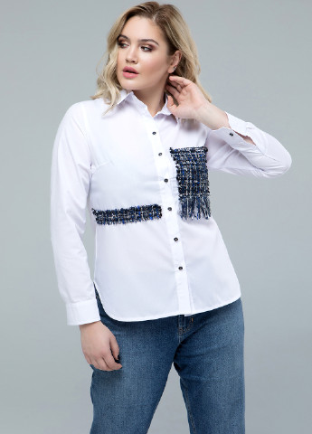 Белая кэжуал рубашка с абстрактным узором Miledi