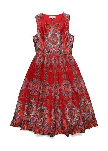 Бордова кежуал сукня кльош Derhy з орнаментом