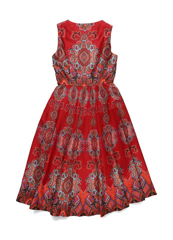 Бордова кежуал сукня кльош Derhy з орнаментом