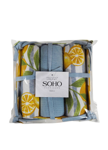 Рушник (3 шт.), 40х60 см Soho колор блок комбінований