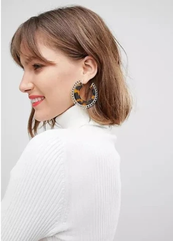 Серьги золотистые Stradivarius (252404969)