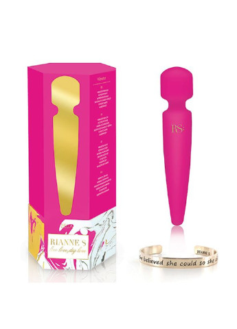 Вібромасажер : Bella Mini Wand Rose, 10 режимів роботи, медичний силікон, подарункове пакова RIANNE S (254734223)