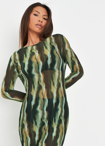 Темно-зеленое кэжуал платье Missguided с абстрактным узором