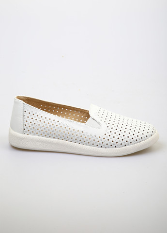 Белые слипоны No Brand с перфорацией однотонные