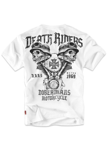 Біла футболка dobermans death rider ts117wt Dobermans Aggressive