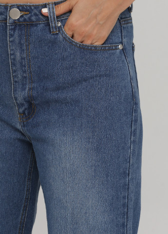 Синие демисезонные бойфренды, укороченные джинсы Boohoo
