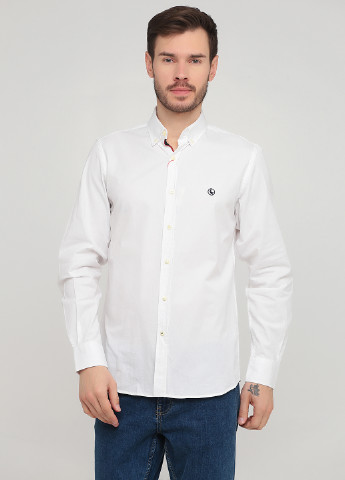 Белая кэжуал рубашка однотонная El Ganso