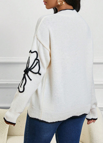 Белый демисезонный пуловер пуловер SHEIN