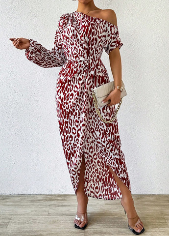 Комбінована кежуал сукня на запах SHEIN леопардовий