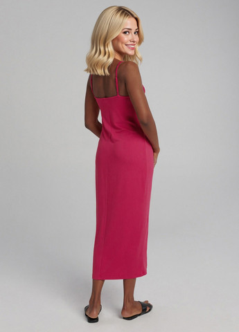 Фуксиновое (цвета Фуксия) кэжуал платье Sinsay однотонное