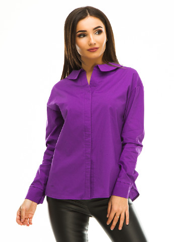 Фиолетовая кэжуал рубашка однотонная Marini