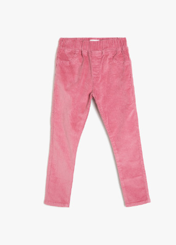 Джеггінси KOTON однотонні темно-рожеві джинсові бавовна, велюр