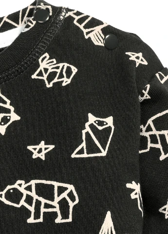 H&M світшот малюнок темно-сірий кежуал