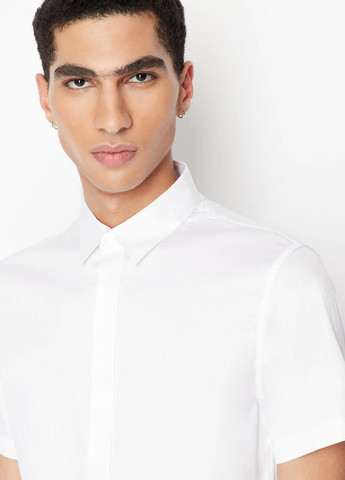 Белая кэжуал рубашка однотонная Armani Exchange