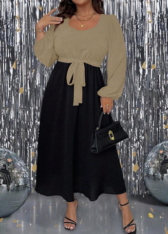 Комбинированное праздничный, кэжуал платье SHEIN колор блок