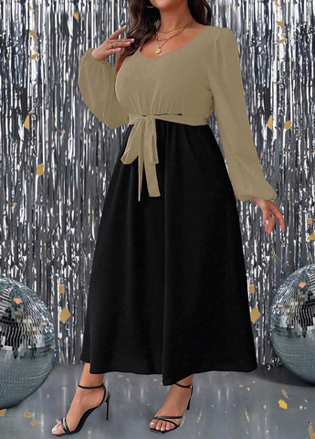 Комбинированное праздничный, кэжуал платье SHEIN колор блок