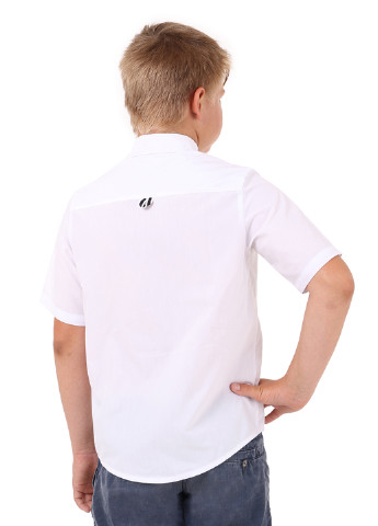 Белая классическая рубашка однотонная Timbo с коротким рукавом