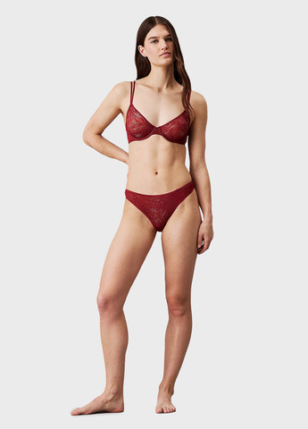 Вишневий бралетт бюстгальтер Calvin Klein з кісточками поліамід