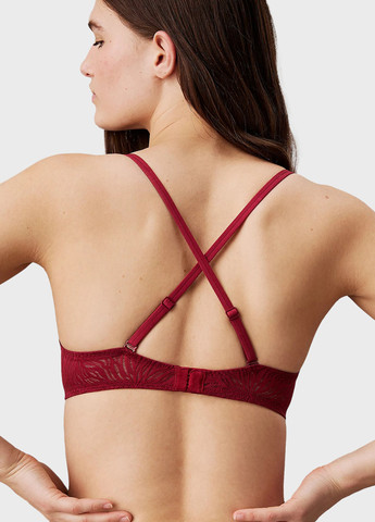 Вишневий бралетт бюстгальтер Calvin Klein з кісточками поліамід
