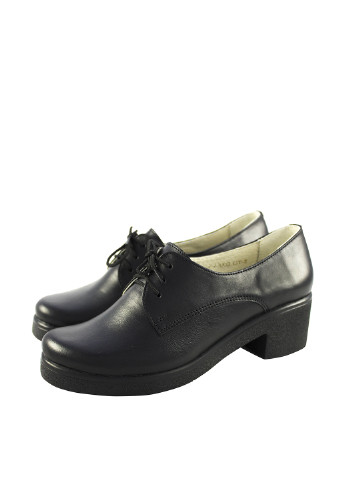 Черные женские кэжуал туфли на среднем каблуке украинские - фото