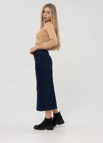 Темно-синяя джинсовая однотонная юбка Icon