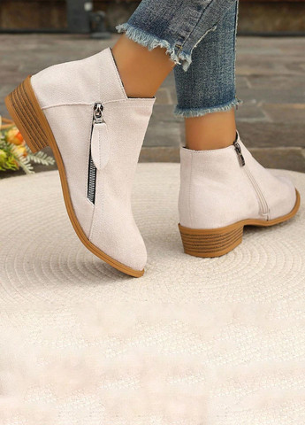 Осенние ботильоны SHEIN без декора из искусственной замши, переработанный полиэстер