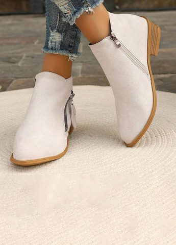 Осенние ботильоны SHEIN без декора из искусственной замши, переработанный полиэстер