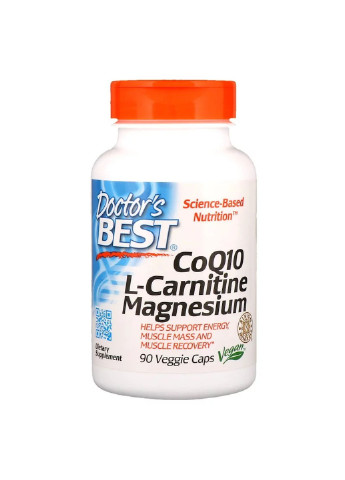 Коензим Q10, L-Карнитин і Магній, CoQ10 L-Carnitine Magnesium,, 90 капсул Doctor's Best (255409272)
